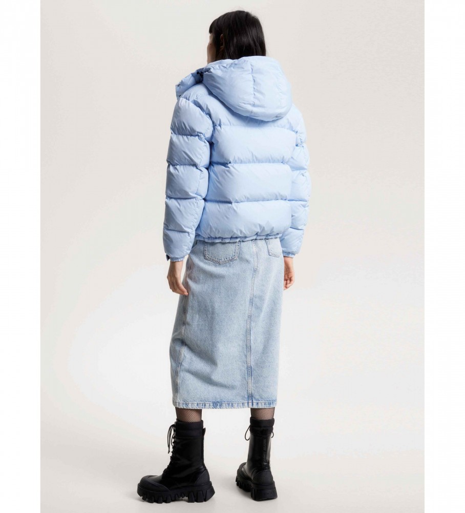 Jaqueta Tommy Jeans Alaska acolchoada com capuz, azul