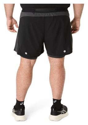 Short 2-en-1 Asics Road 5in Noir Homme