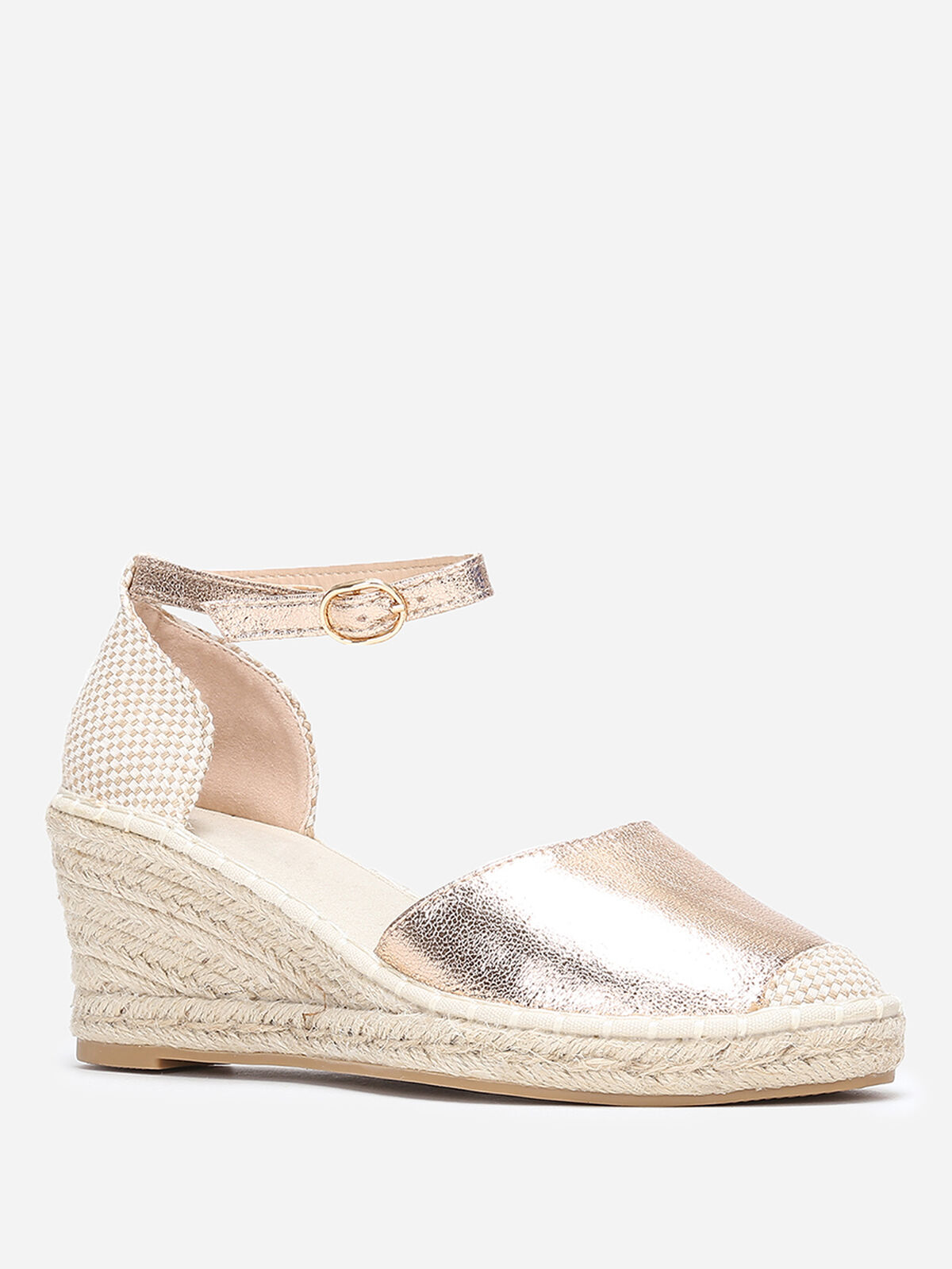Espadrilles compensées irisées- Doré rose