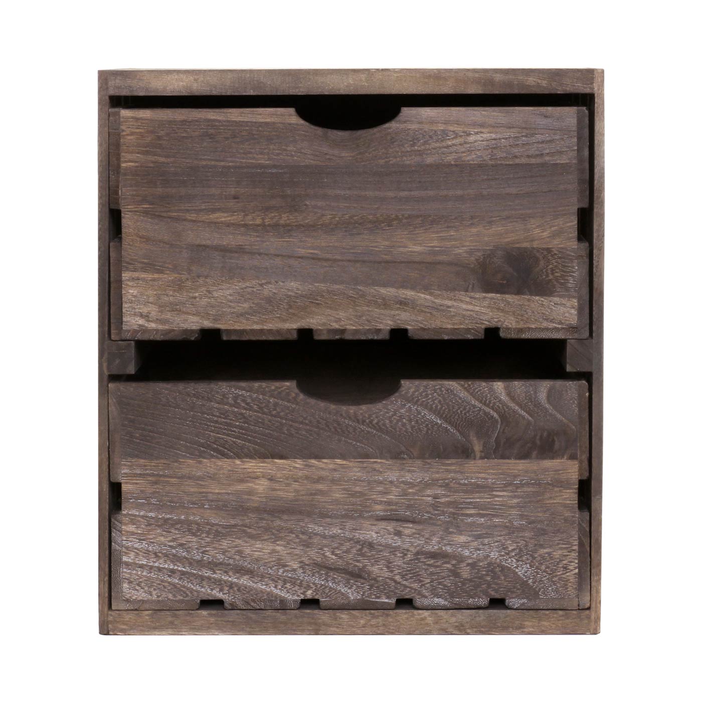 Kommode MCW-C62, Schubladenkommode Holzkiste, Shabby-Look Vintage, 2 Schubladen 36x32x26cm ~ braun