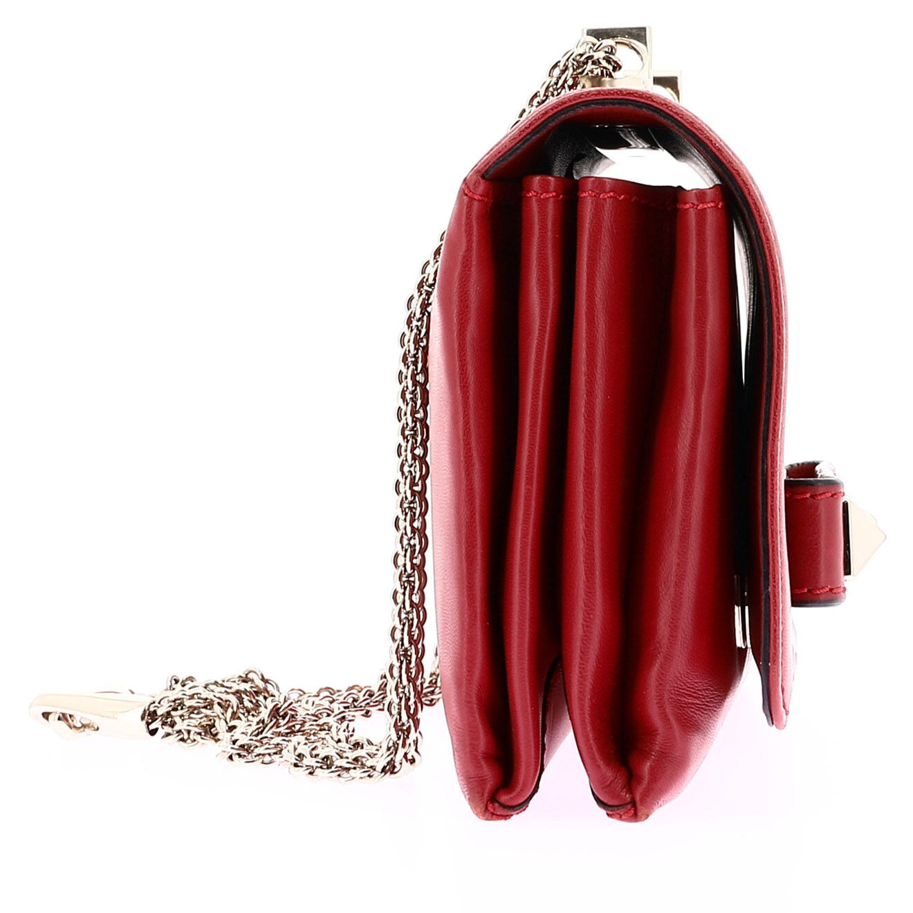 Valentino Sac bandoulière Rockstud en Cuir rouge Etat: Très bon état - Longueur 24 cm
