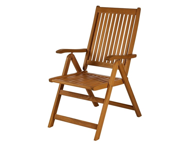 Houten tuinklapstoel met hoge rugleuning