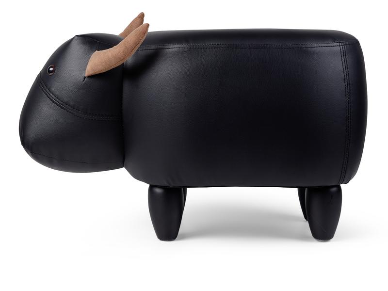 zoosy Kinderhocker Kuh Nero Schwarz Taburett in Kuhform