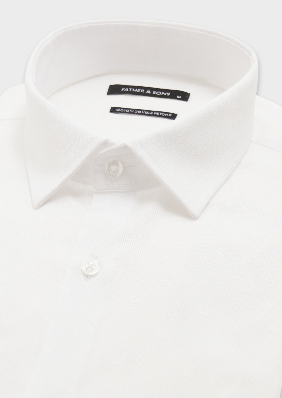 Chemise habillée Slim en coton façonné uni blanc