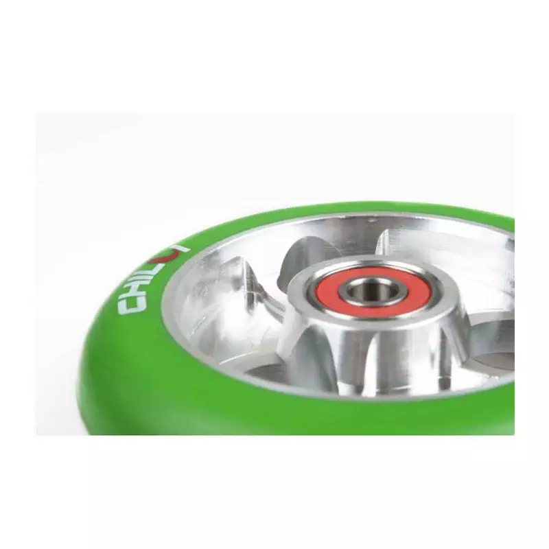 Roue de Trottinette CHILLI chilli 100mm moyeu alu gomme verte