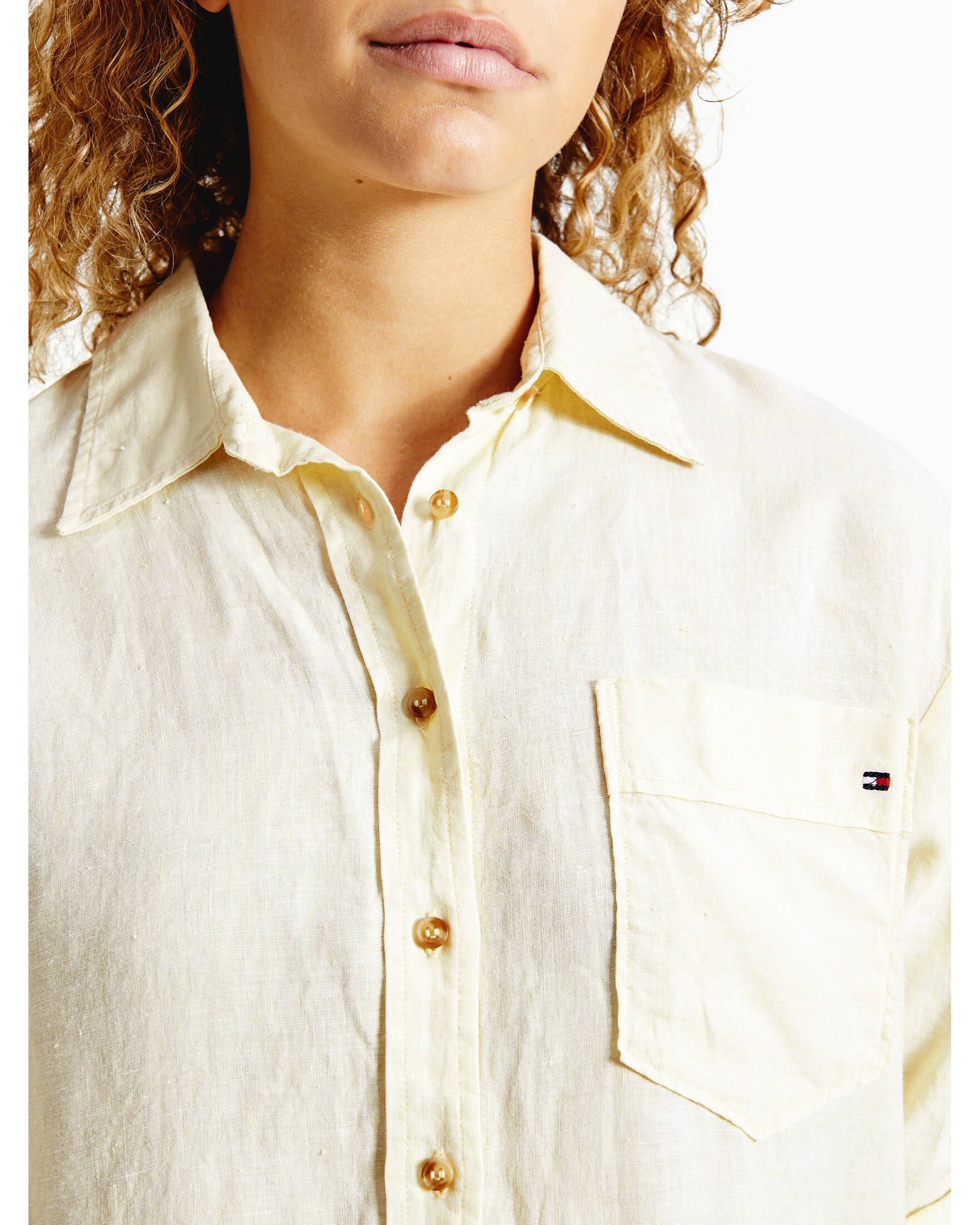 Tommy Hilfiger| Damen Bluse LINEN N RELAXED LONG SHIRT LS
