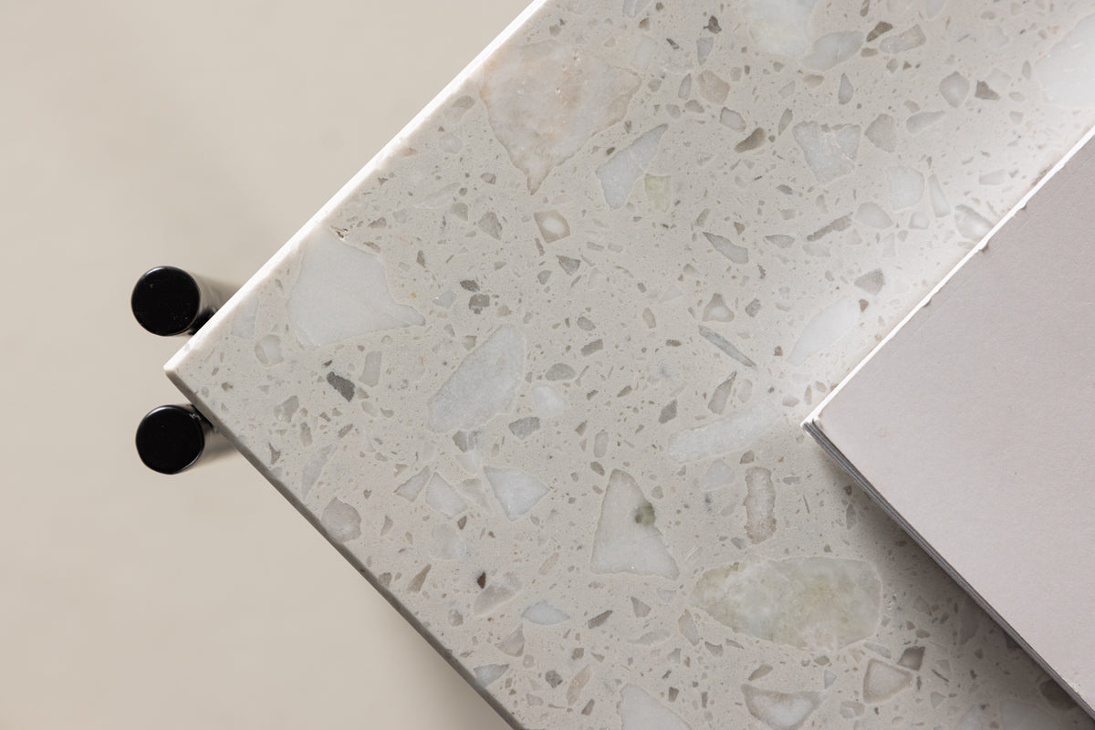 Voldby Salontafel - 75 x 75 cm - wit Terrazzo