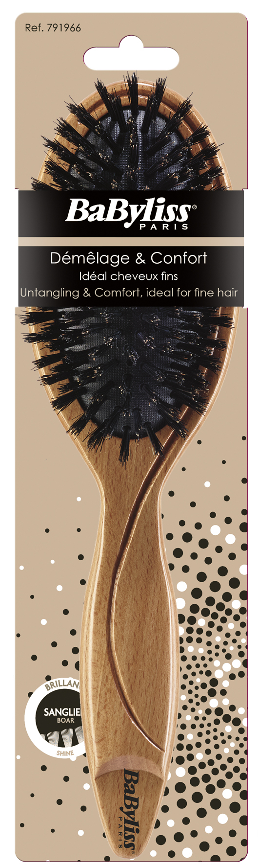 BABYLISS Pneumatische Holzbürste 100% Wildschwein 1 Stk