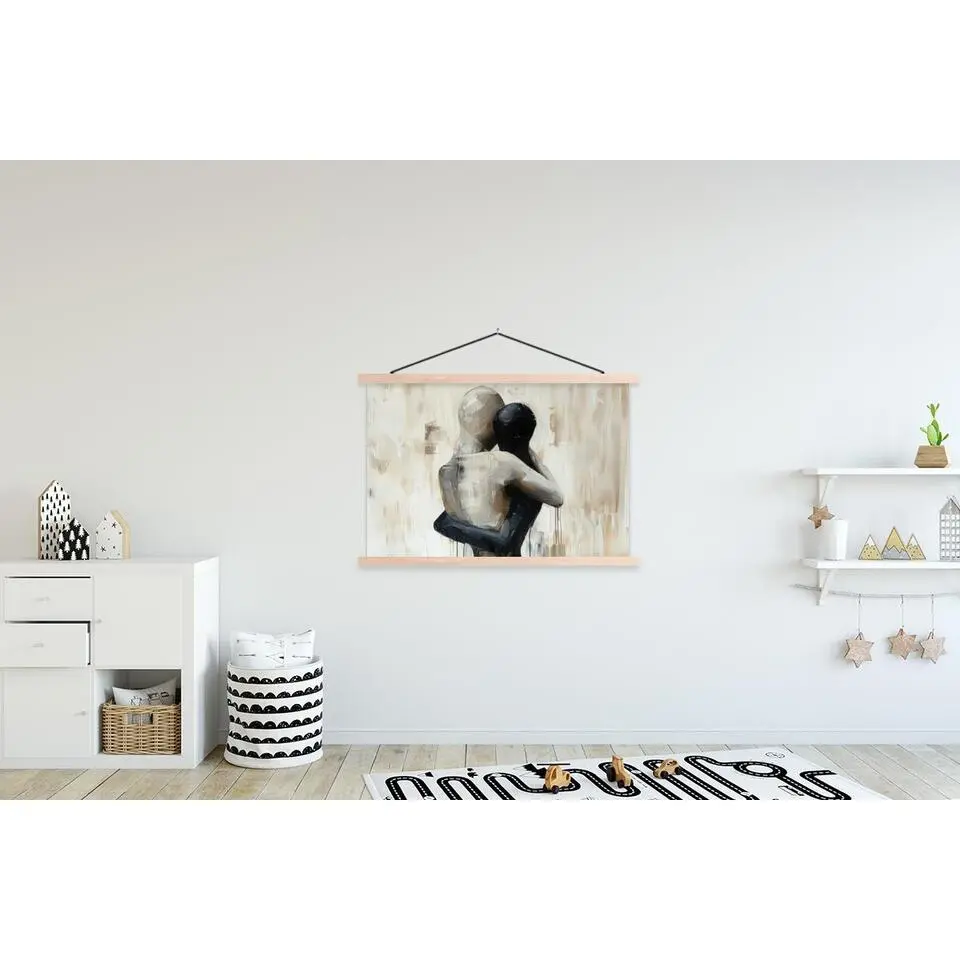 MuchoWow - Schoolplaat/ wandhanger - Abstract - Liefde - Zwart wit - M