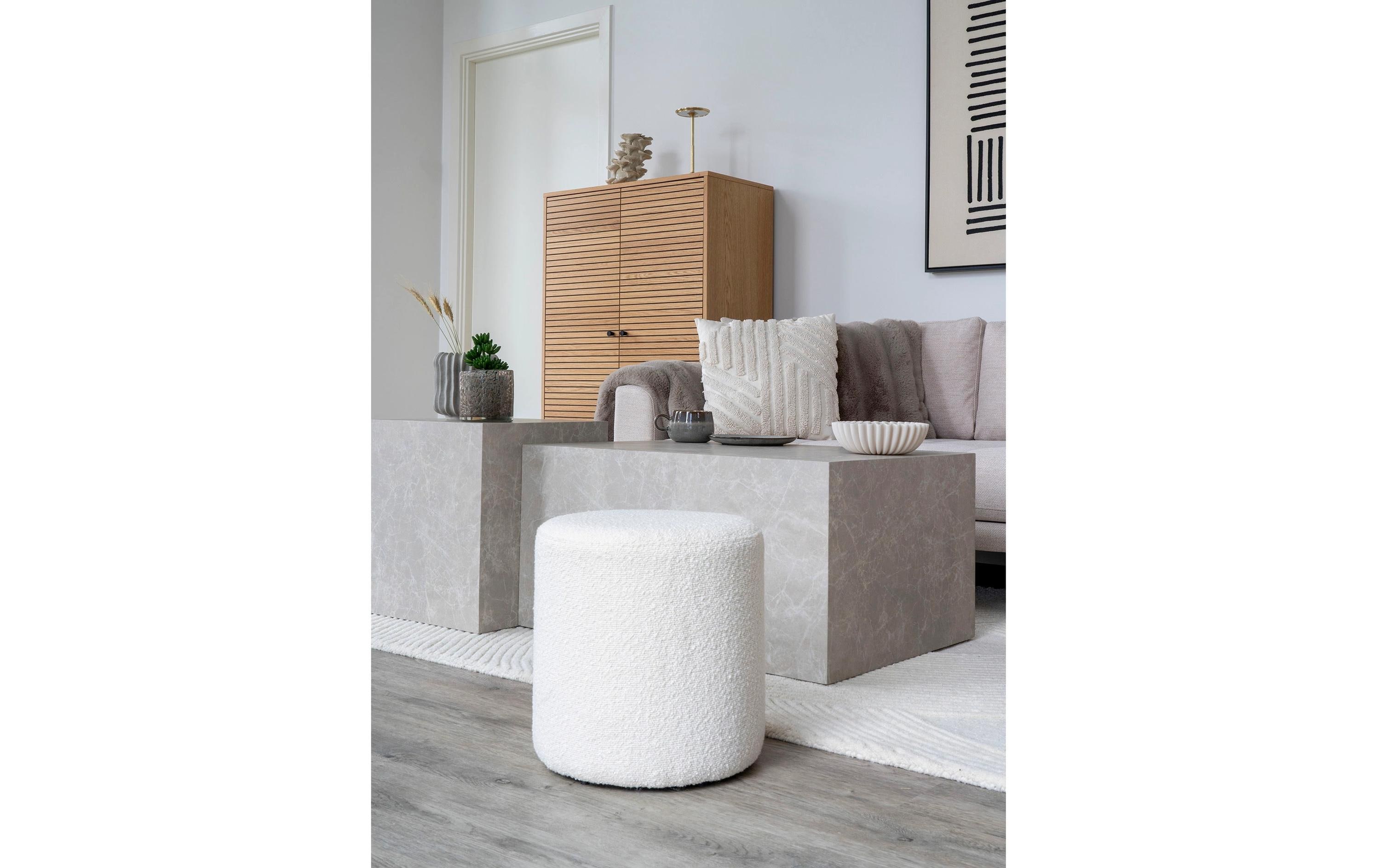 Pouf Ejby WeissHocker zum Sitzen