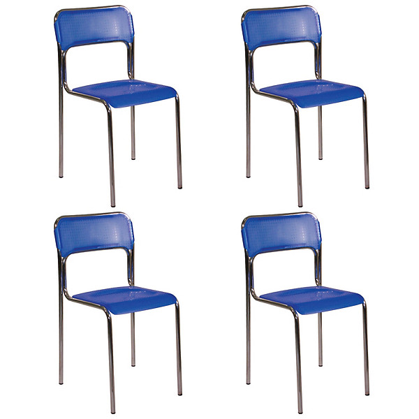Chaise de réunion & visiteur Ascona Polypropylène  - Bleu - lot de 4
