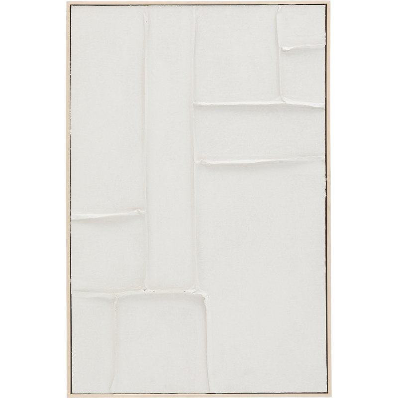 Tableau Klis en lin aux formes géométriques blanc 60 x 90 cm