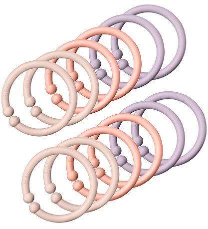 BIBS Oph?ngsrigne/Loops - 12-pak - Blåsh/Peach/Dusky Lilac