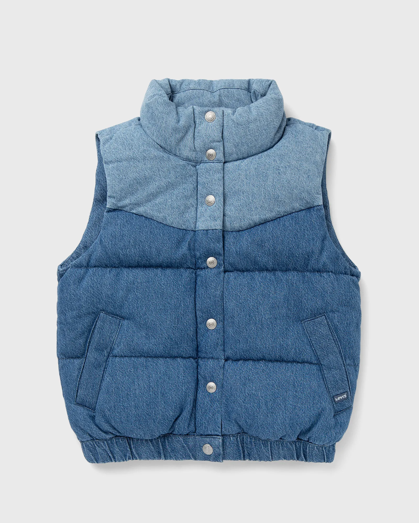 Levis JUNO WESTERN PUFFER VEST LIGHT INDIGO - WORN IN