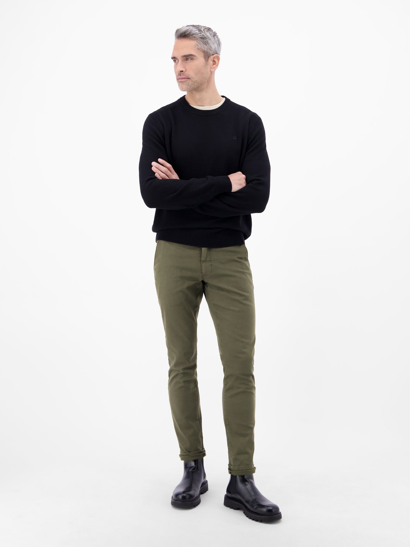 Chino mit Microstruktur, SLIM FIT