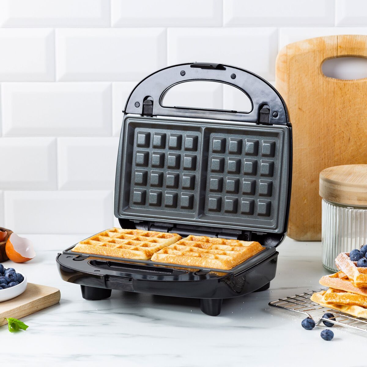 3-in-1 toastgrill/vaffeljern, black