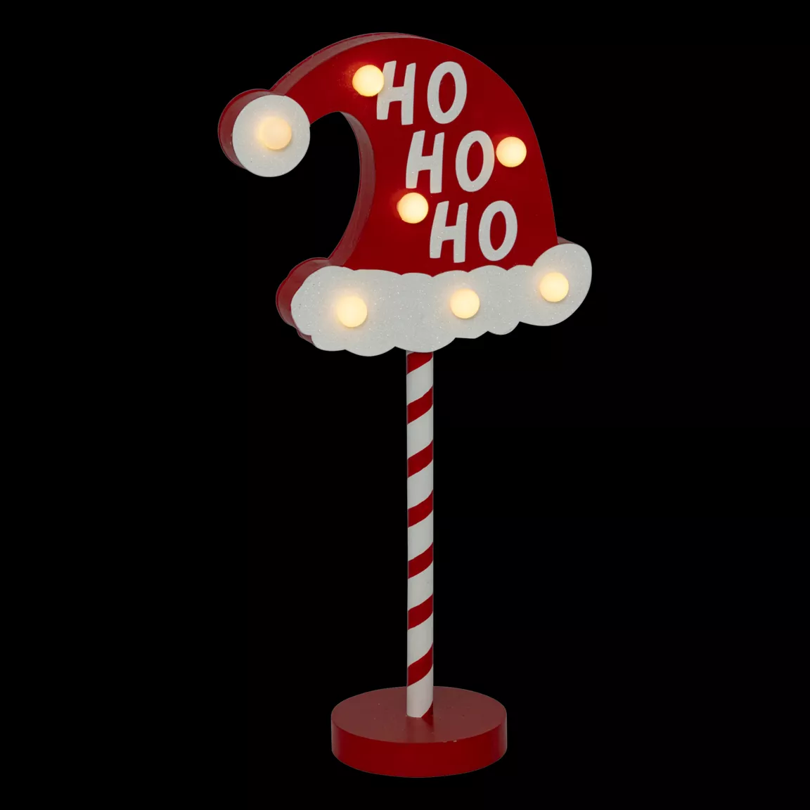 Panneau lumineux à piles (H41 cm) Ho Ho Ho Rouge