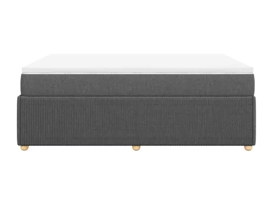 Sommier à lattes de lit avec matelas Gris foncé 160x200cm Tissu