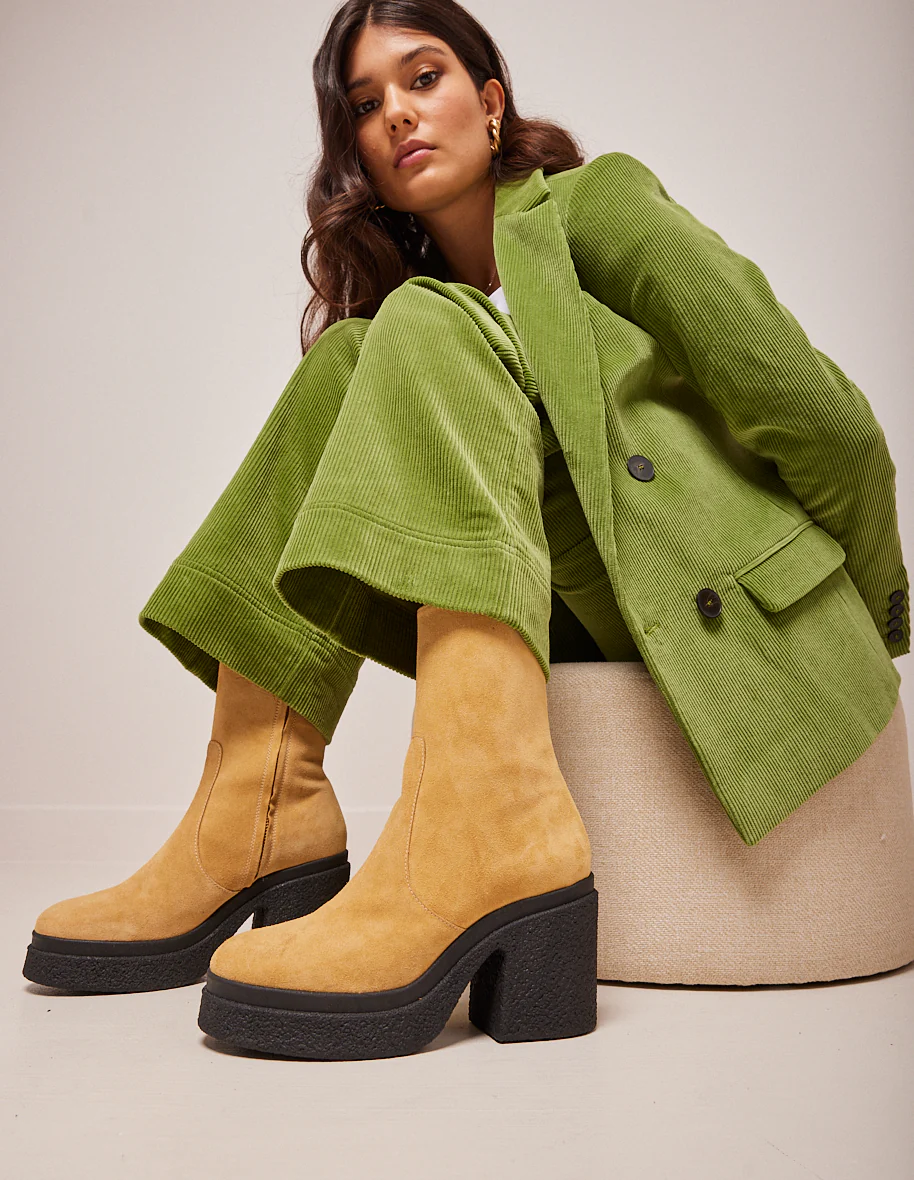 Bottines à talons Claire - Suède sable