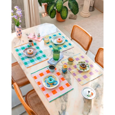 Tischset Merienda, Hellgrün-Blau