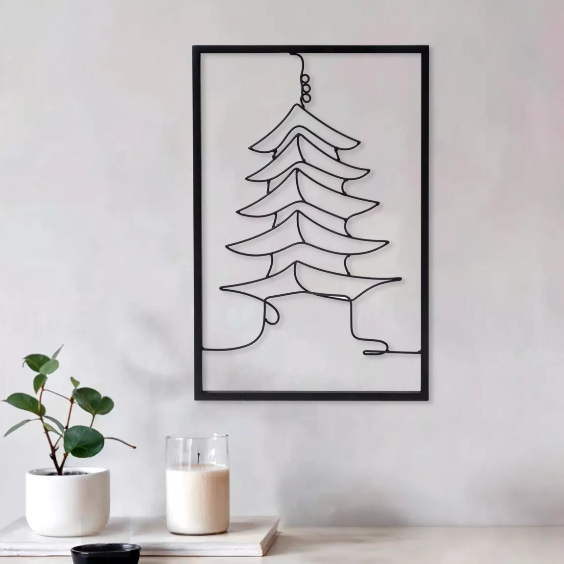 Décoration murale en métal (H45 cm) Temple Noir