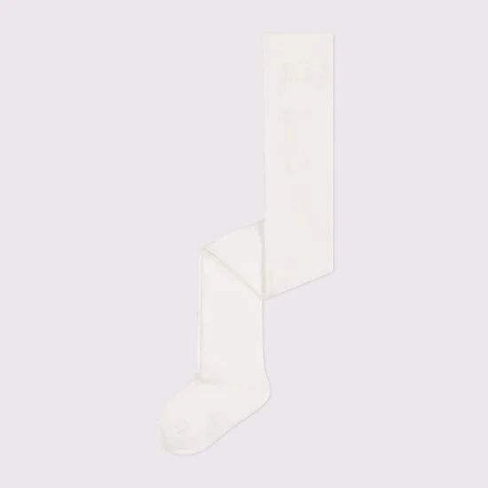 Collant uni en jersey de coton   Marshmallow        de               Petit Bateau
