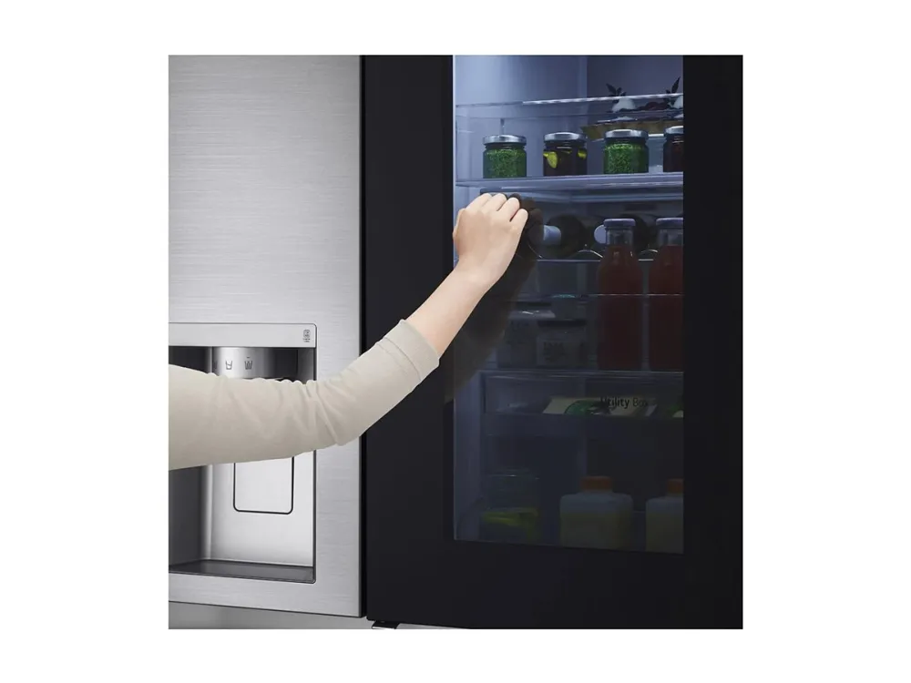 LG GSXV91PZAE - Køleskab/fryser - side-by-side med vanddispenser, isdispenser - Wi-Fi - bredde: 91.3 cm - dybde: 73.5 cm - højde: 179 cm - 635 liter - Klasse E - skinnende stål