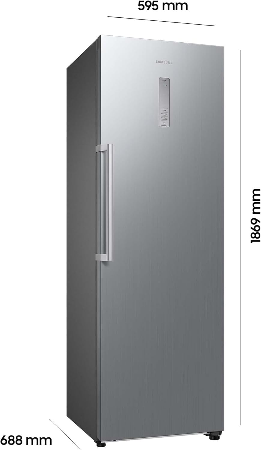 Kühlschrank, 185 cm, 387 l, SmartThings AI Energy Mode, SpaceMax, Außendisplay, No Frost+, Power Cool, Edelstahl Look, RR39C7BH6S9/EG