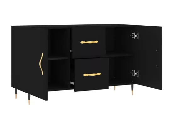Buffet noir 100x36x60 cm bois d'ingénierie