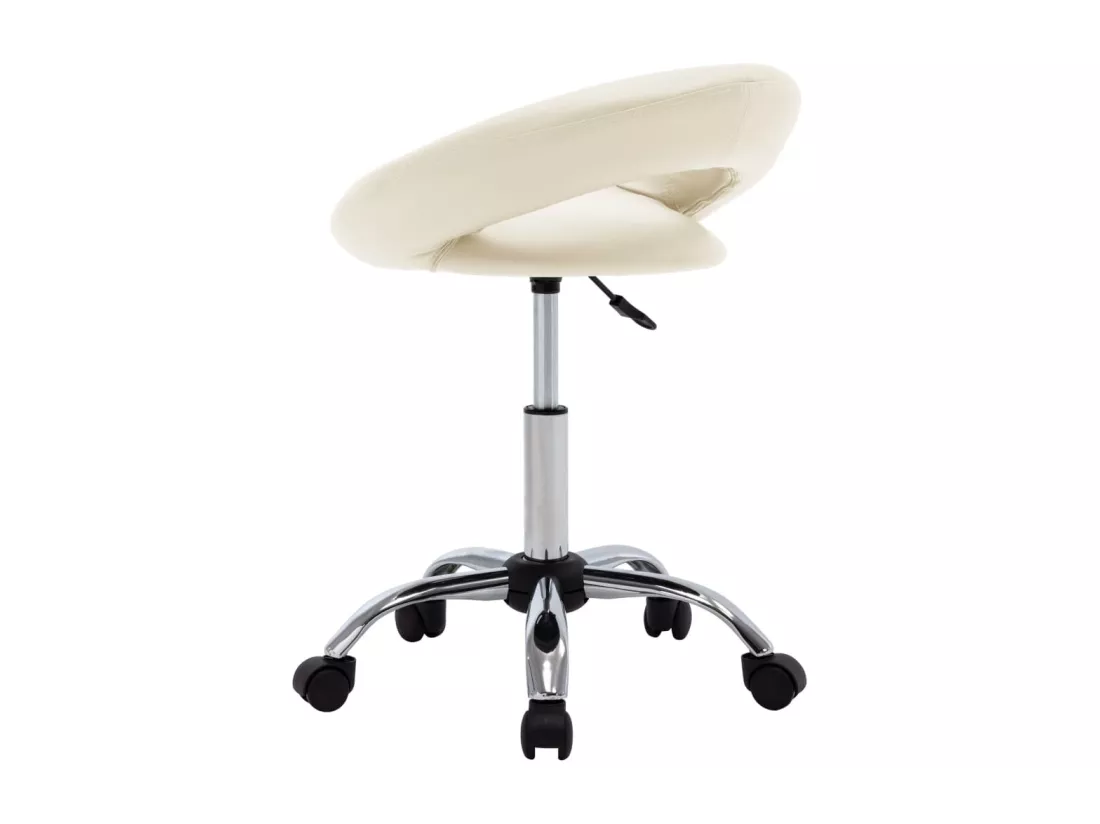 Prolenta Premium - Chaise de travail roulante Crème Similicuir