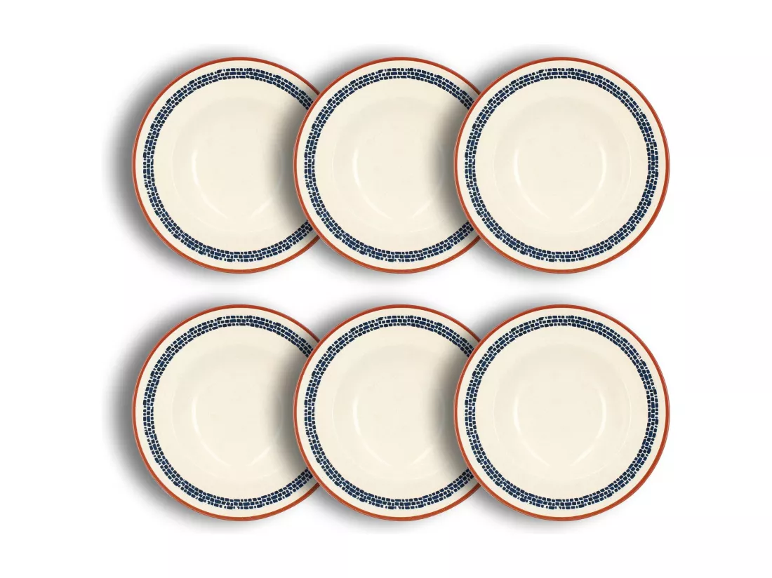 Novastyl - Lot 6 Assiettes A Pates Amatxi 28cm En Faience Blanc