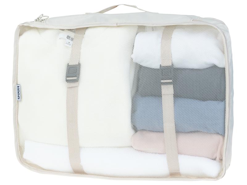 KOOR Kleiderbeutel Reesa, Grösse XL, 2er-Pack, Beige Packhilfe-Set für Ordnung im Koffer