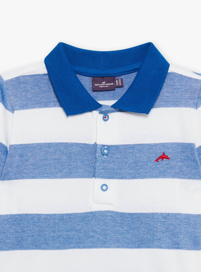 Polo bleu à imprimé à rayures