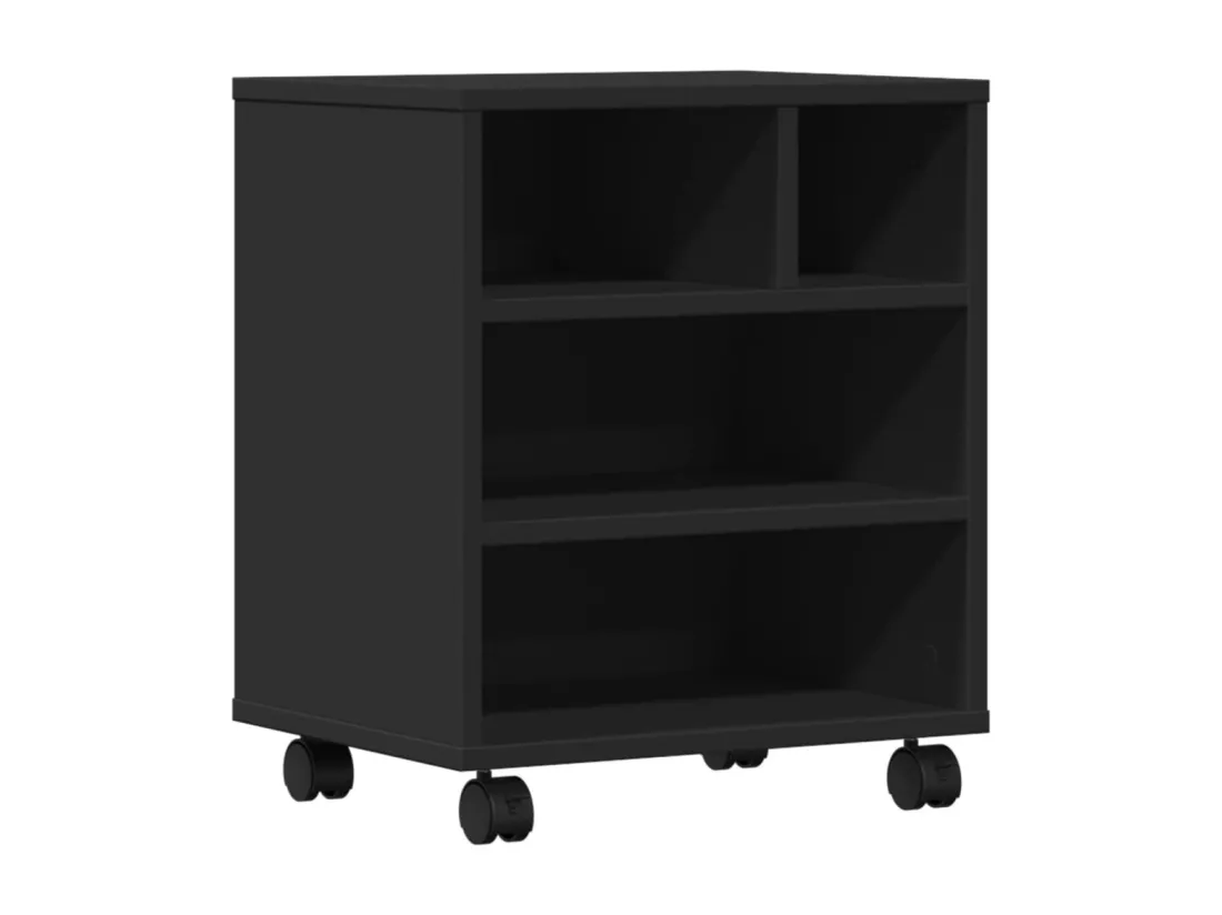 Support d'imprimante avec roulettes noir 41x32x48 cm