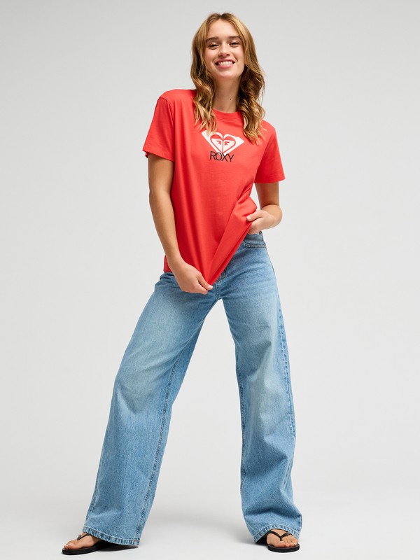 Ocean Road Art T-shirt à manches courtes Rouge Femme