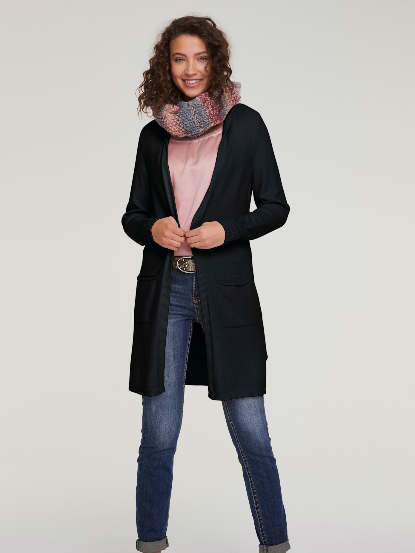 Veste longue en tricot style cardigan