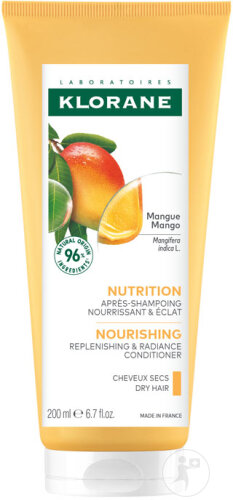Klorane Mangue Après-Shampoing Nutrition Nourrissant & Éclat Cheveux Secs 200ml