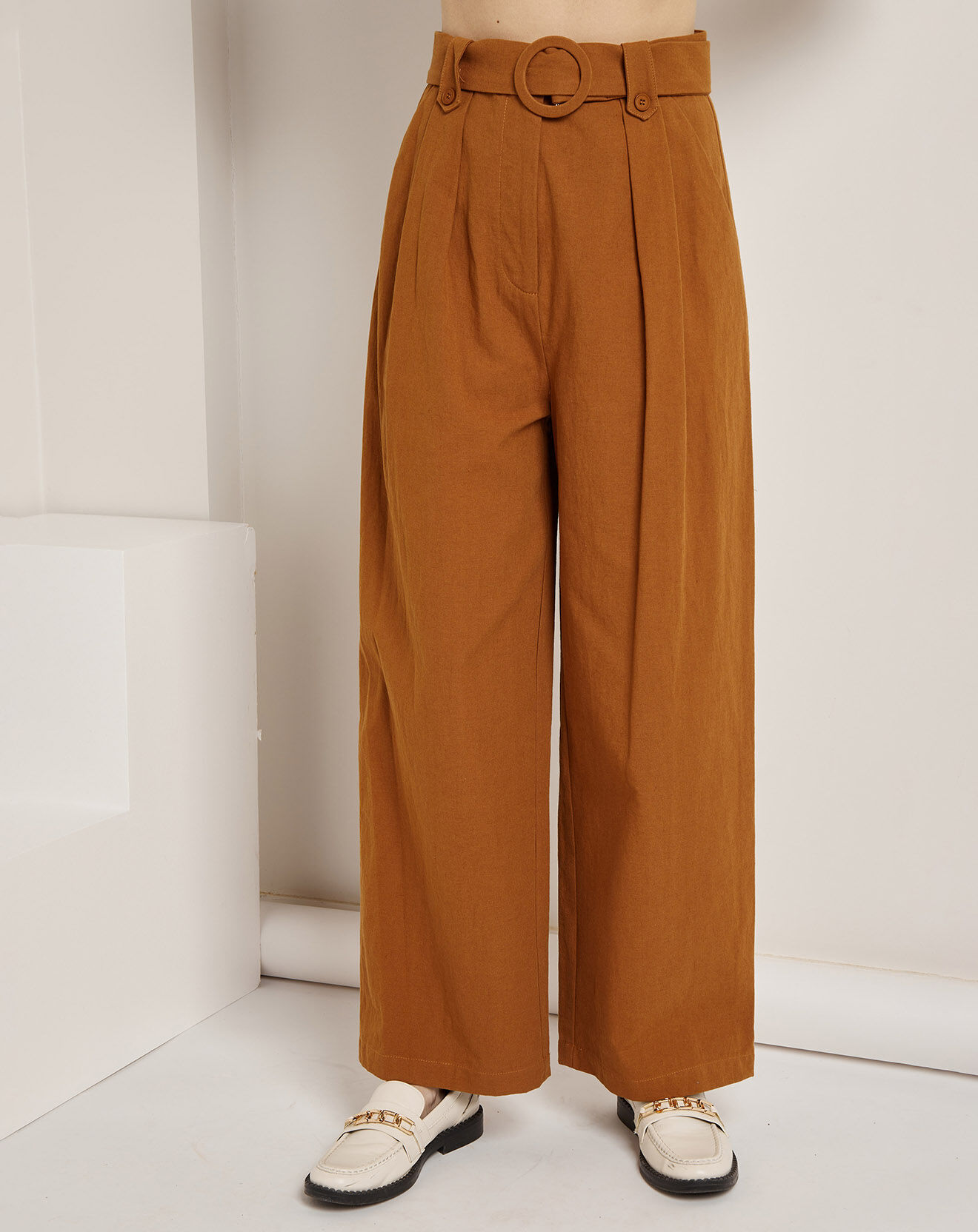 See u Soon Pantalon en Coton & Lin Jeanne brique