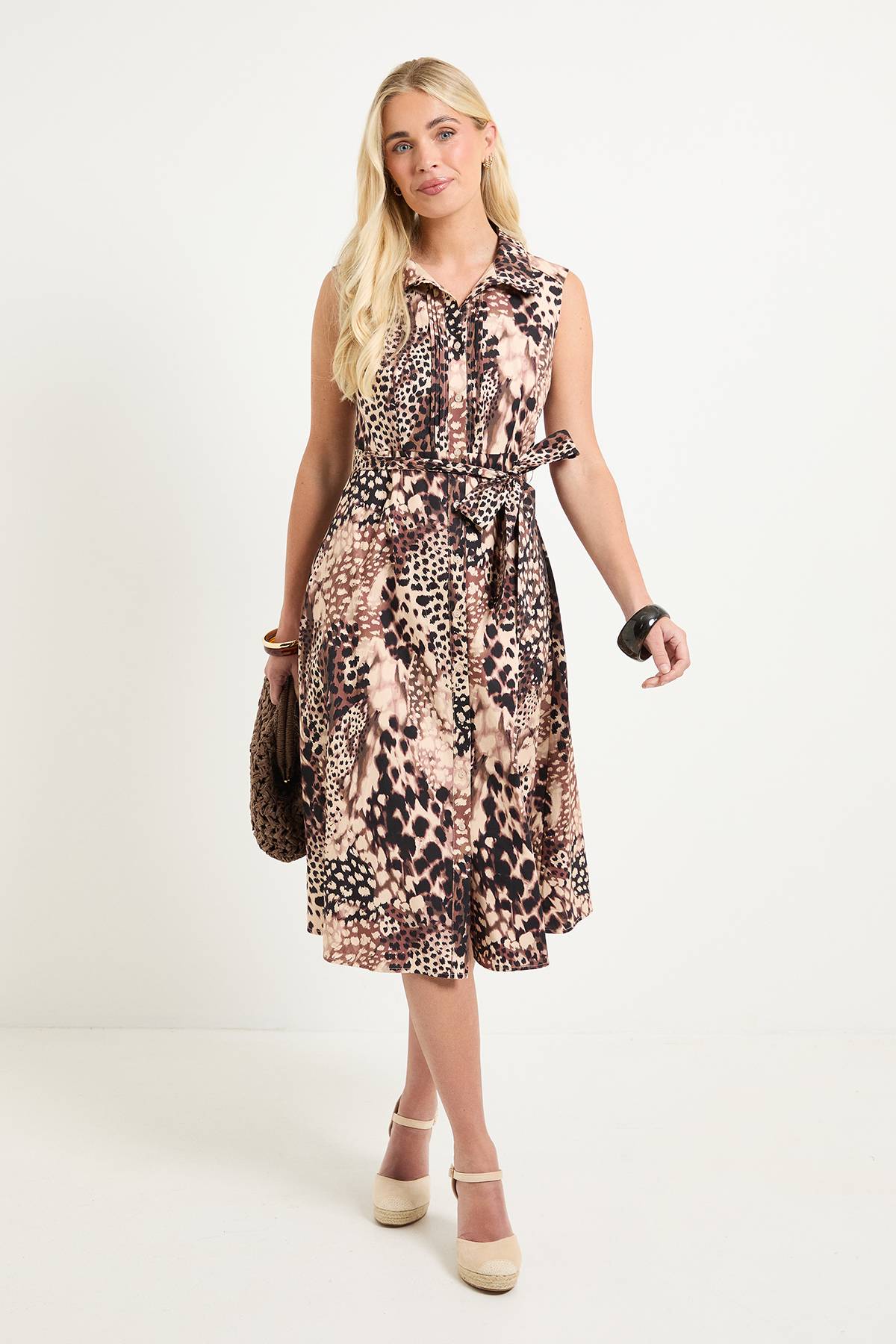 Wallis Robe Chemise Petite En Coton D'été À Imprimé Animal
