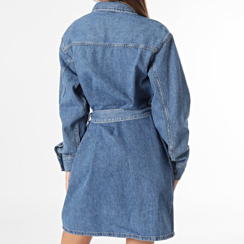 Robe Chemise Jean Manches Longues Femme 1812 Bleu Denim