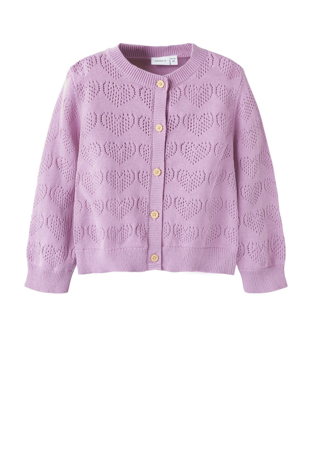 NAME IT MINI gebreid vest roze