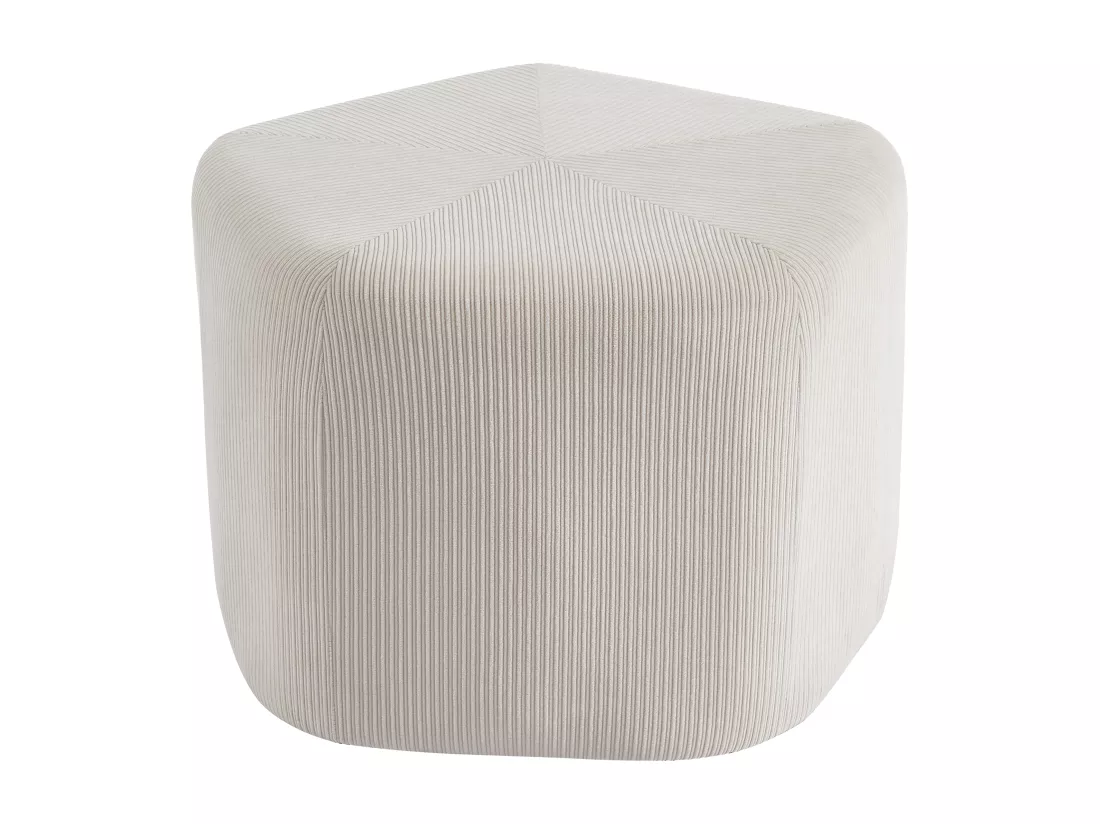 Pouf en velours côtelé beige TALODI