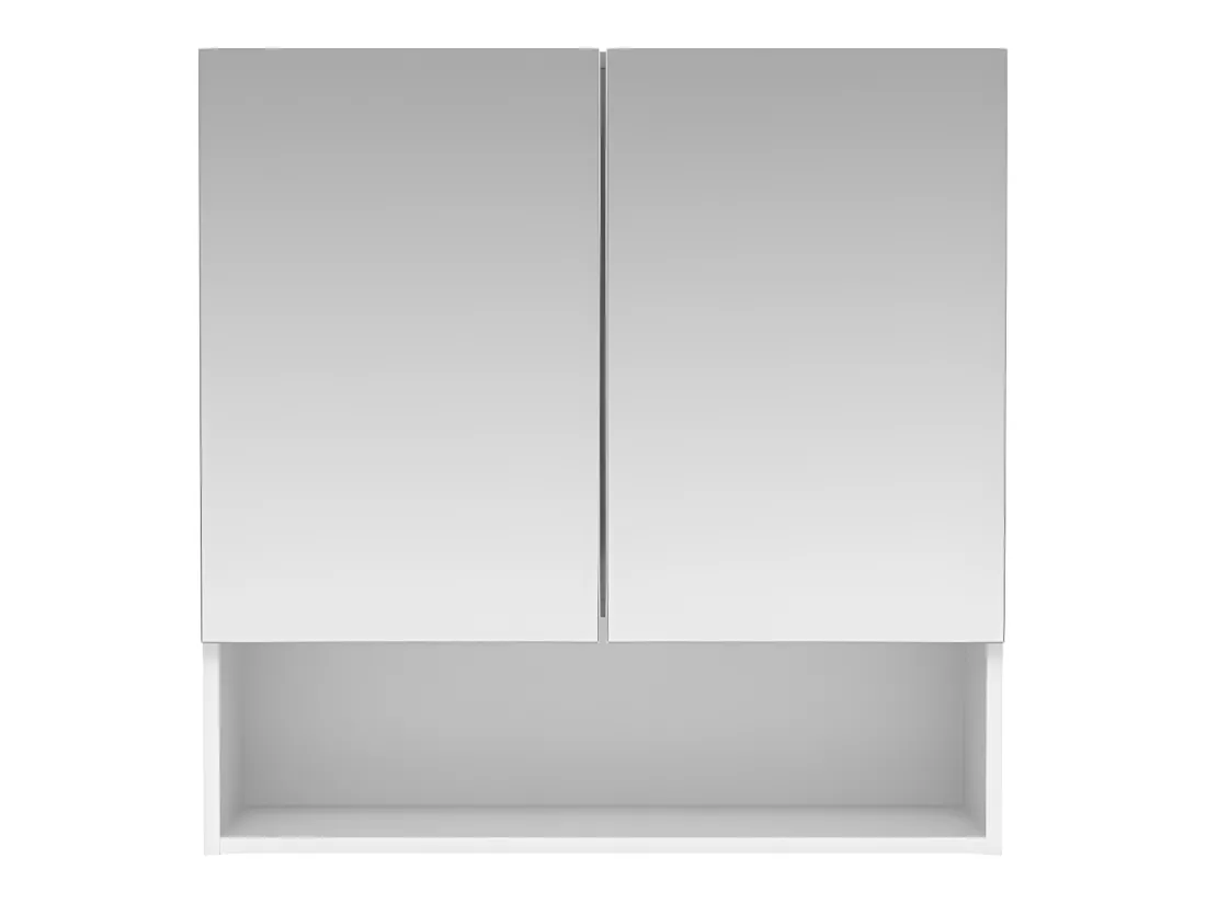 Armoire murale de salle de bain avec miroir et niche - Blanc - ZUMPA