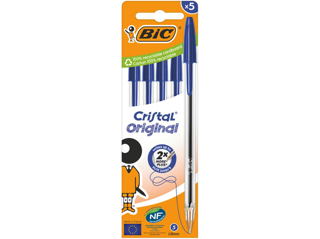 ESFEROGRÁFICA CRISTAL BIC AZUL 5 UNIDADES