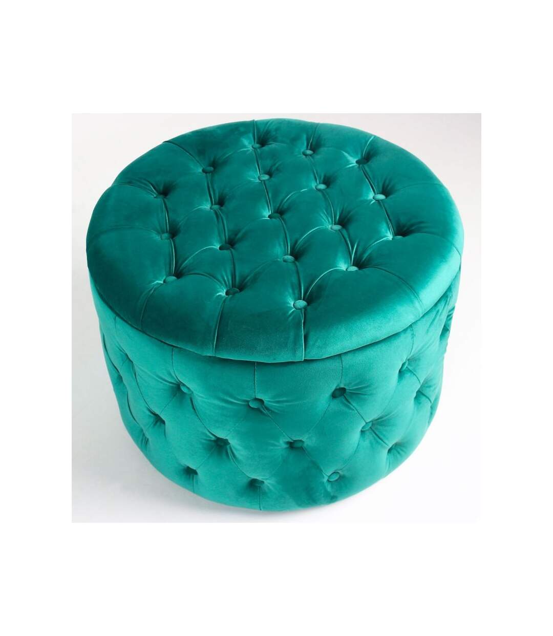 Paris Prix - Pouf Rond Design En Velours visalni 60cm Vert