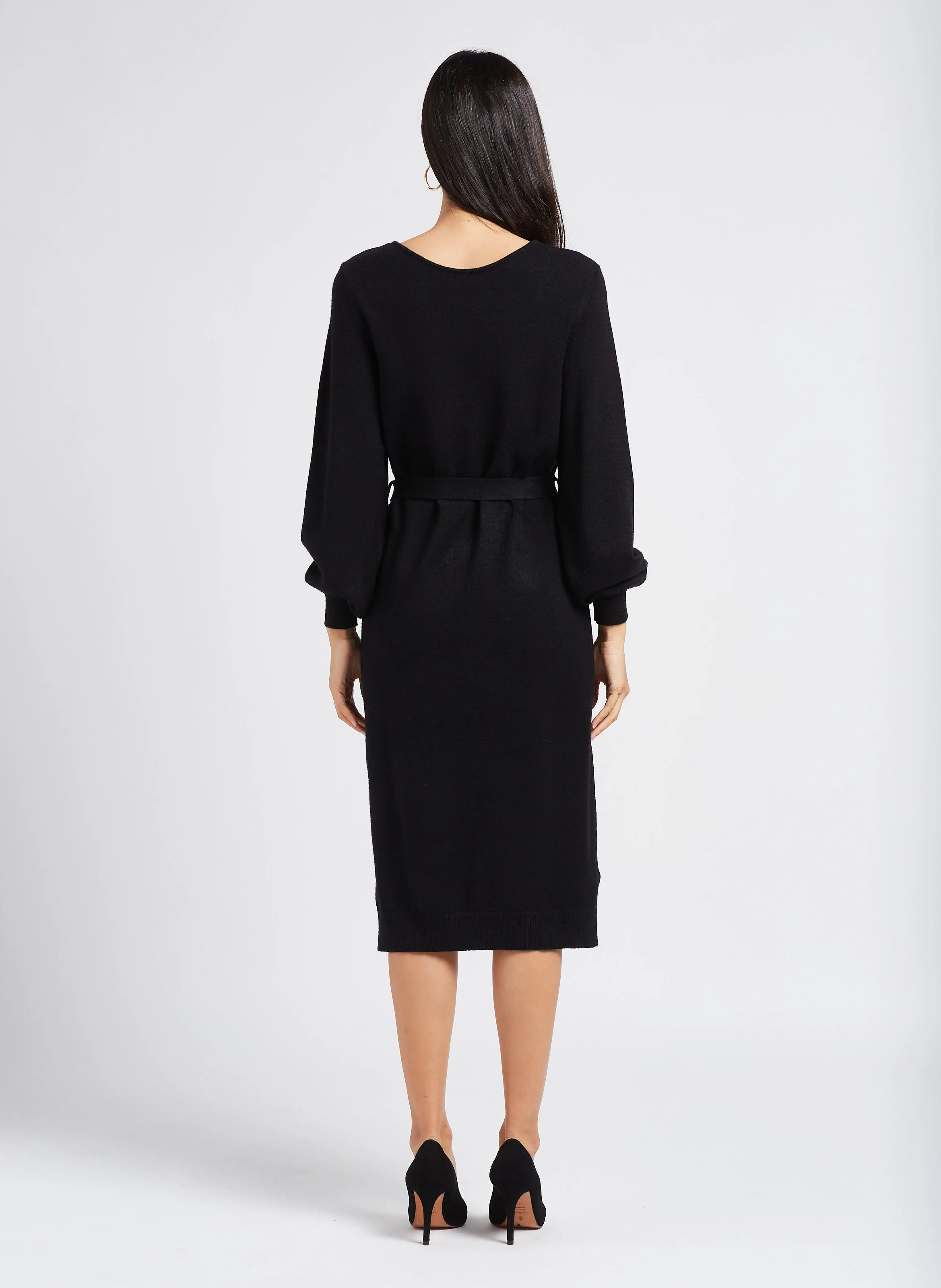 RIL - Robe pull col rond droite | Noir