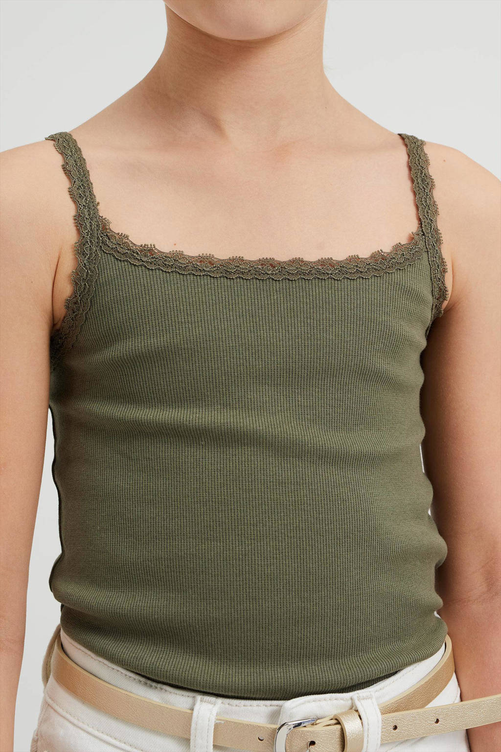 WE Fashion singlet army groen