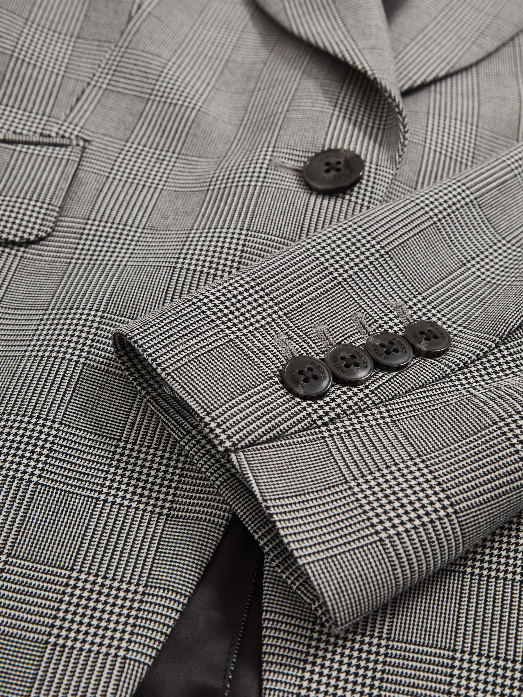 Reiss Brooklyn Single-Breasted Check Suit Blazer