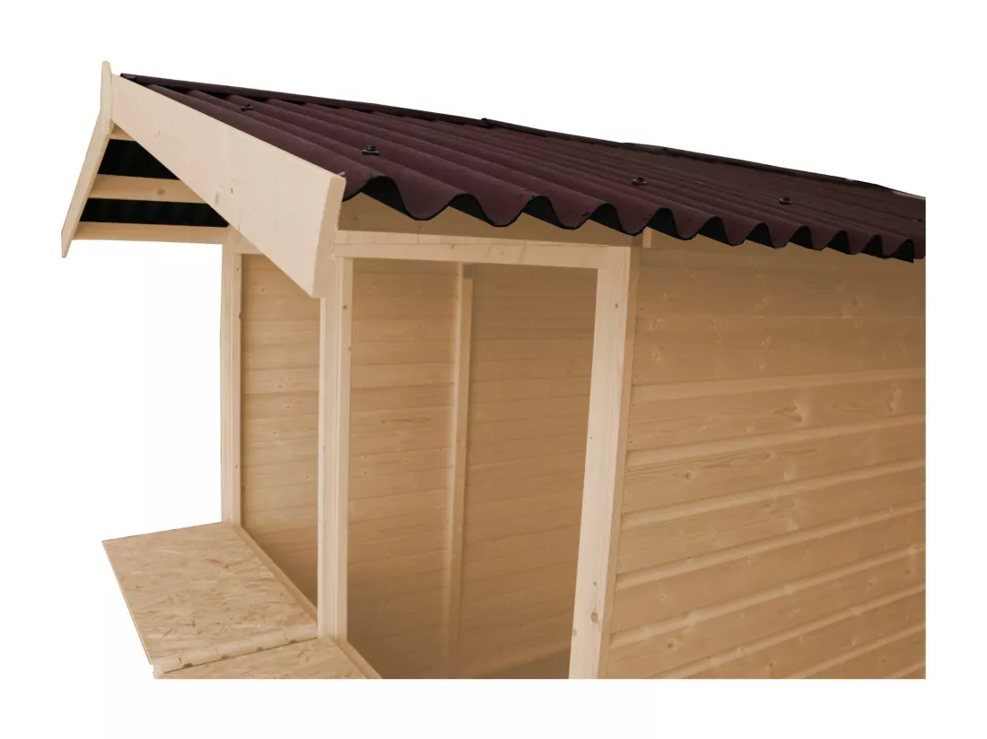 TIMBELA M149 Maison de jardin en bois, Étal de marché en bois H232x253x263 cm/4 m2