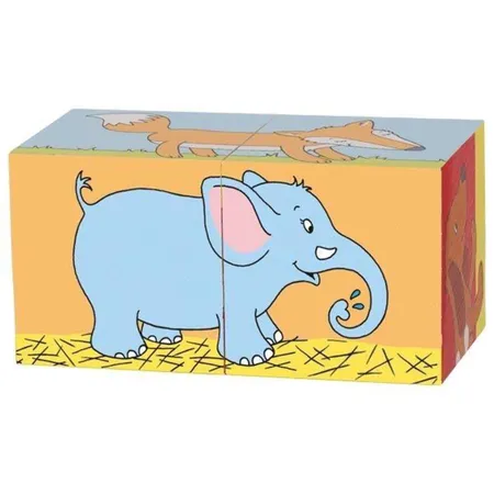 goki Würfelpuzzle Tiere, 2 Teile